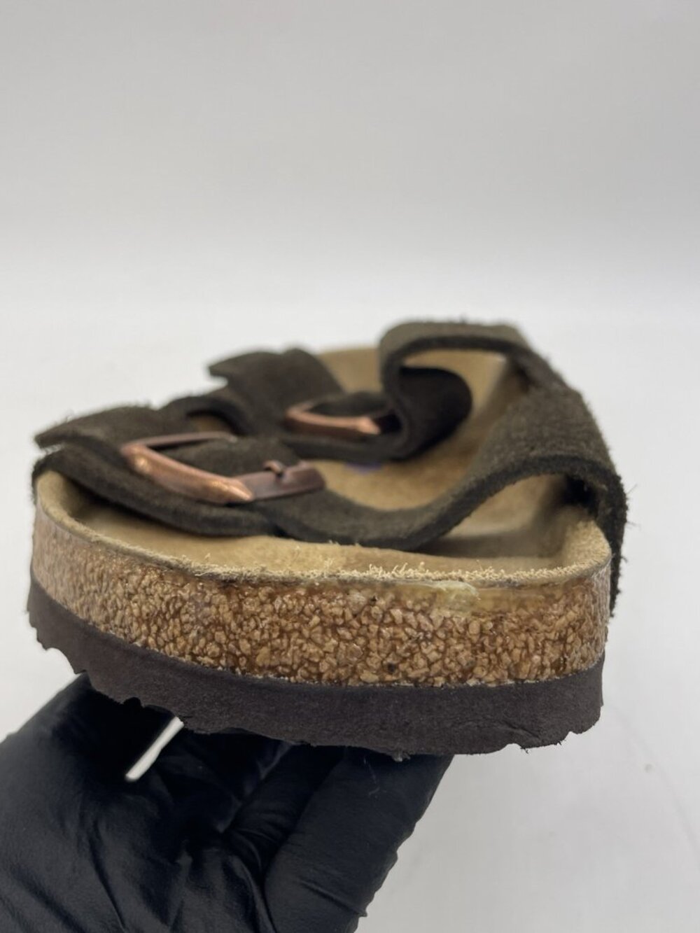 Birkenstock Arizona Men’s 10 Brown Suede Leather Sandals Soft Footbed Comfort - Picture 9 of 16